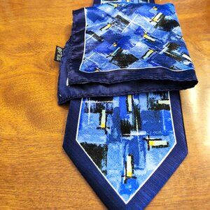 Andrea Volari 100% Silk Necktie & Pocket Square – Handmade
